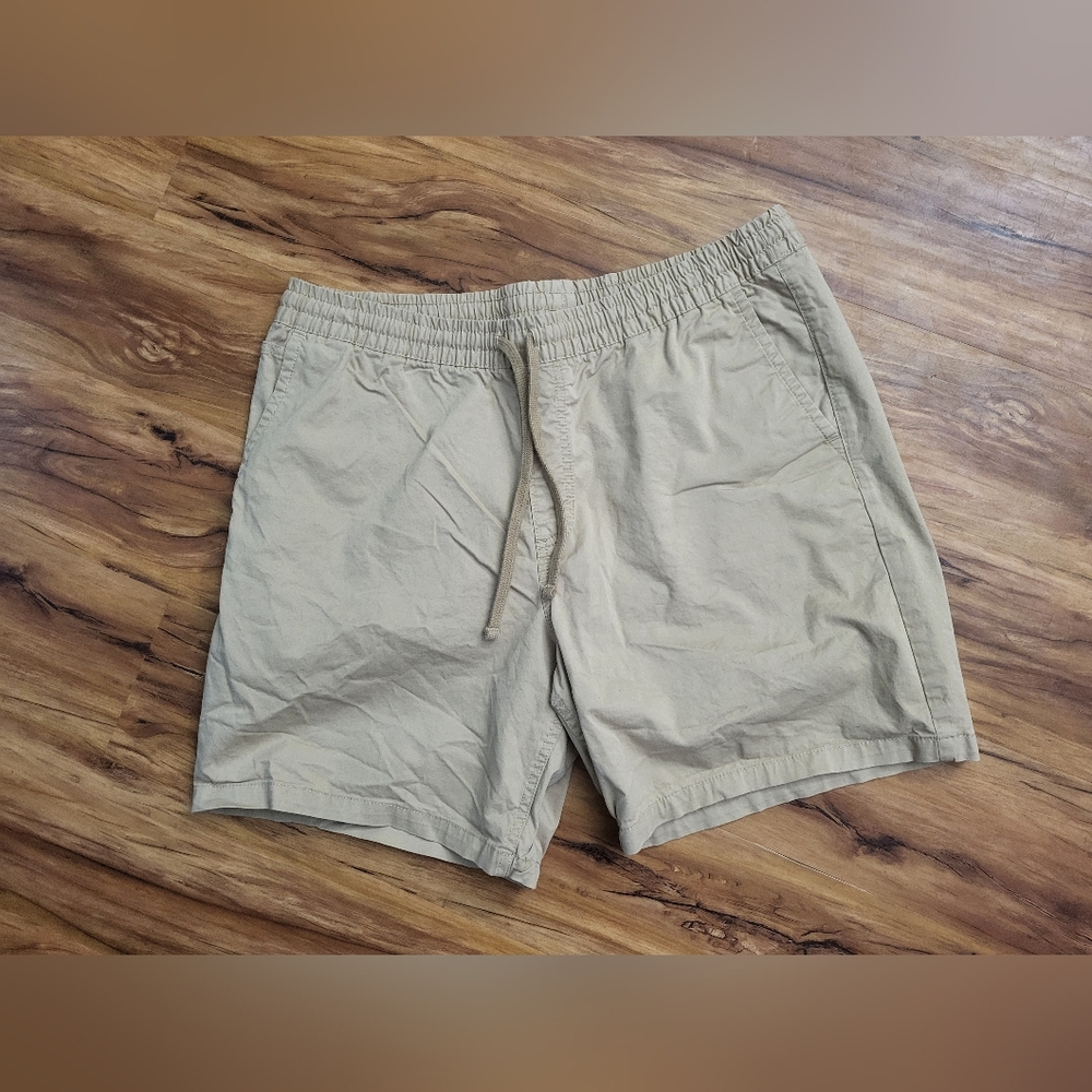 Mens Vans Khaki Stretchy Shorts Size XL, 19in Waist, Comfy, Lightweight
